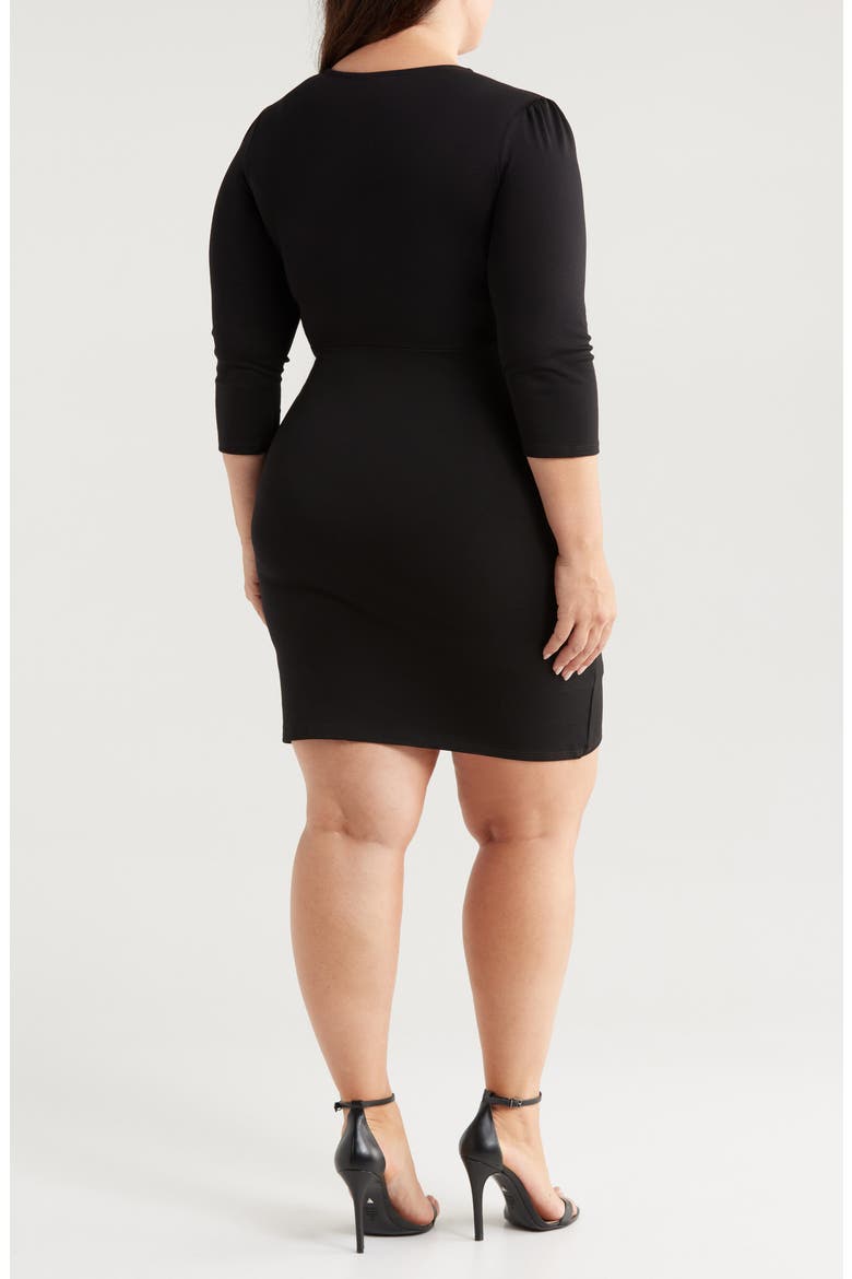 Ruched Dress, Alternate, color, BLACK