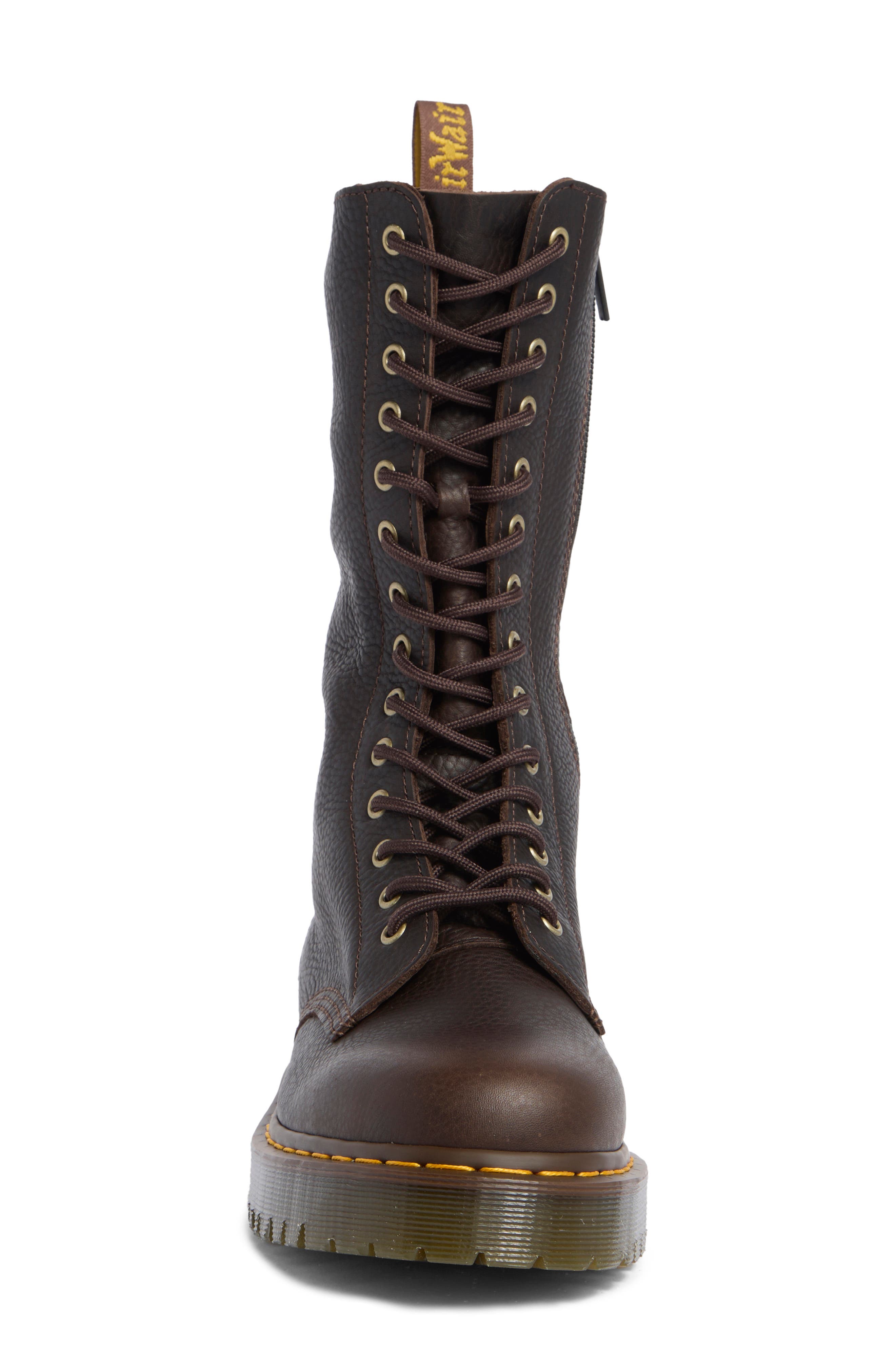 Bex 14-Eye Lace-Up Combat Boot, Alternate, color, DARK BROWN