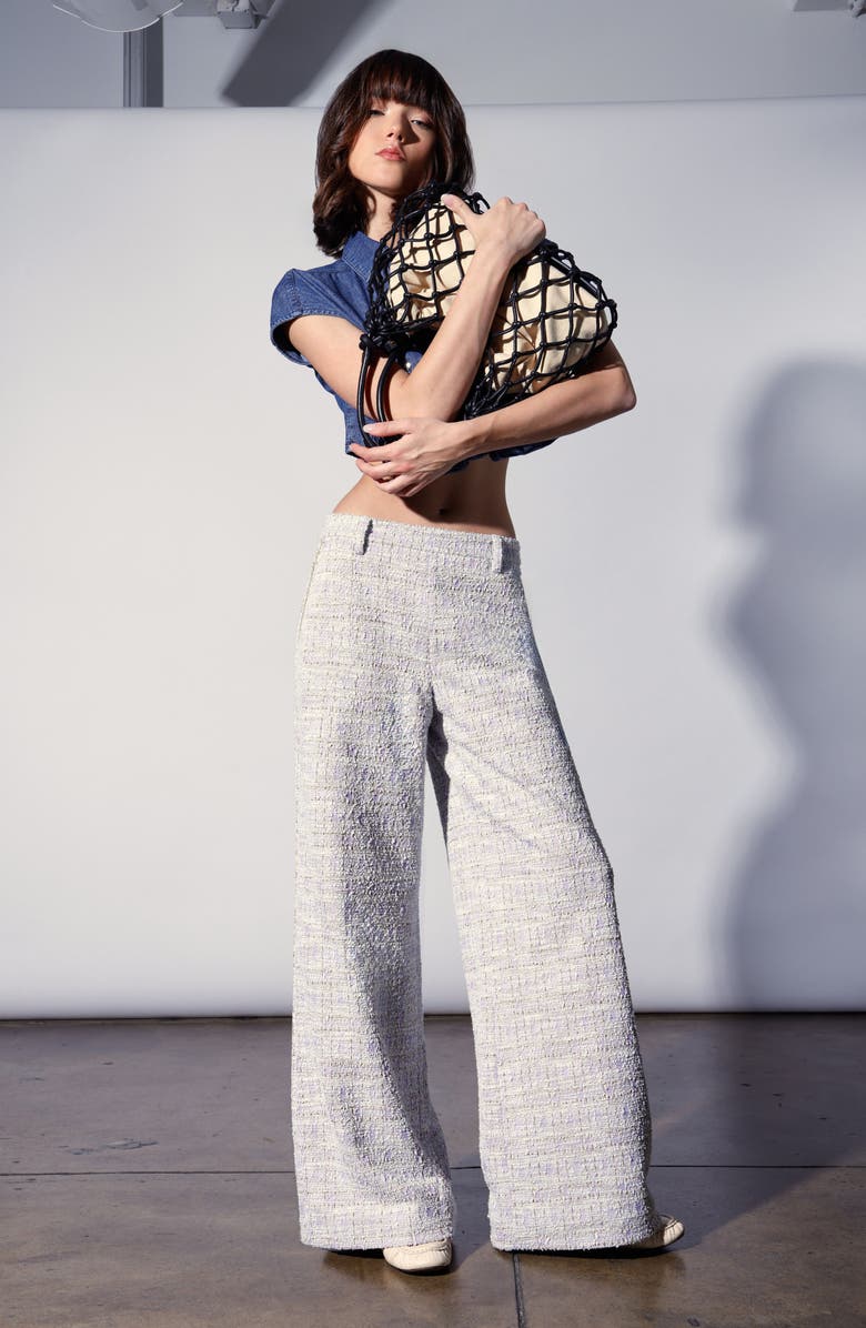 Walter Baker Sandro Tweed Wide Leg Pants, Alternate, color, Lilac Tweed