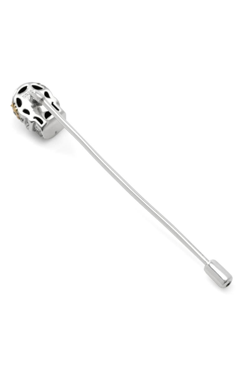 Cufflinks, Inc. Embellished Sugar Skull Stick Pin, Alternate, color, Silver