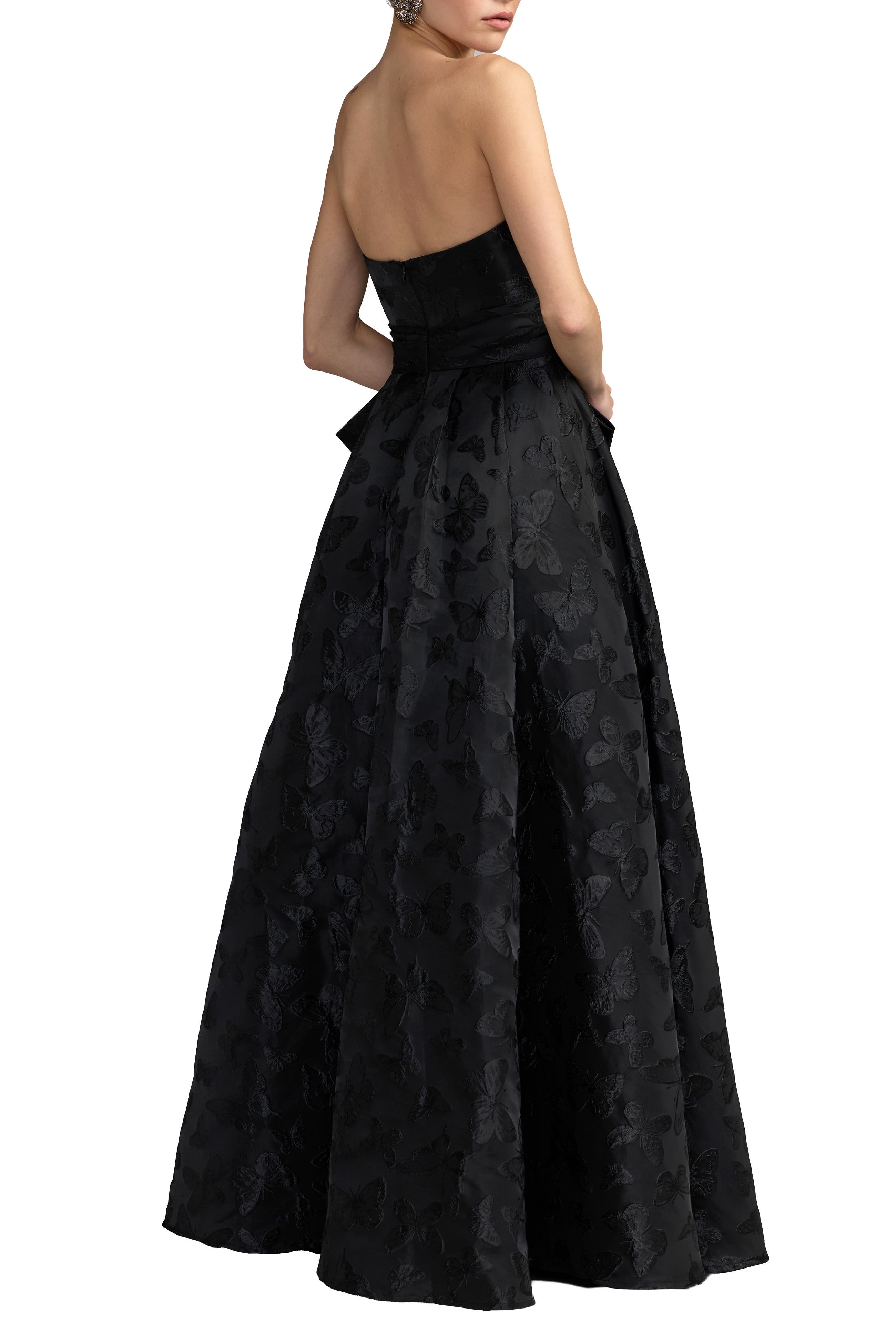 Mac Duggal Petite Strapless Butterfly Brocade A-line Gown With Bow ...