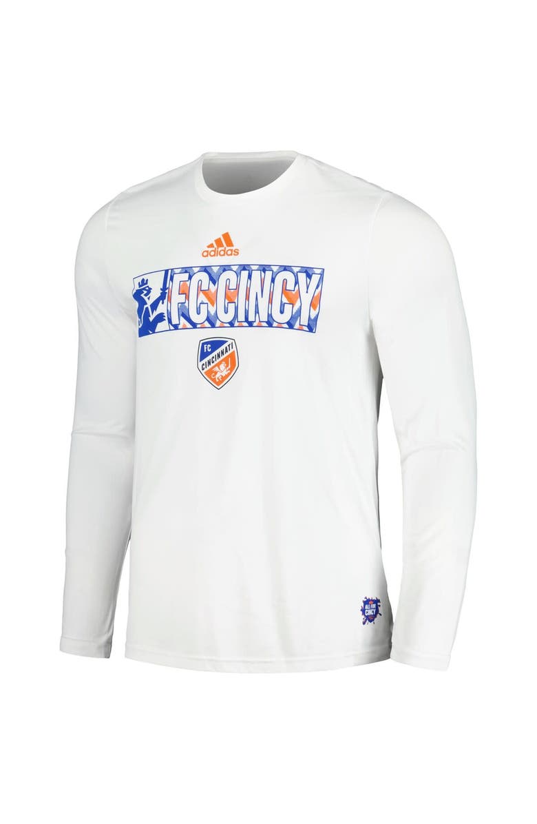 adidas Men's adidas White FC Cincinnati 2024 Jersey Hook AEROREADY Long Sleeve T-Shirt, Alternate, color, White