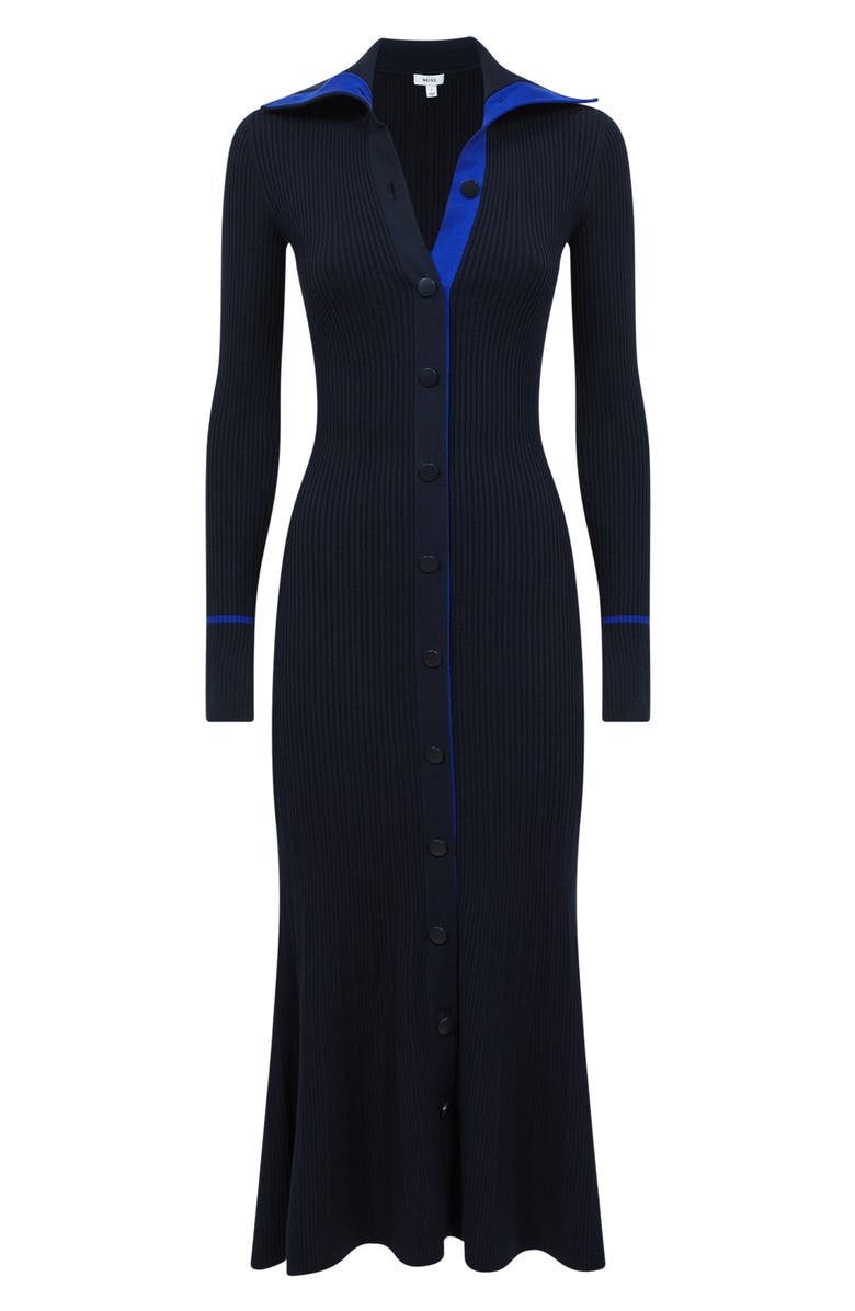 Reiss Millie Long Sleeve Ribbed Midi Sweater Dress, Alternate, color, 