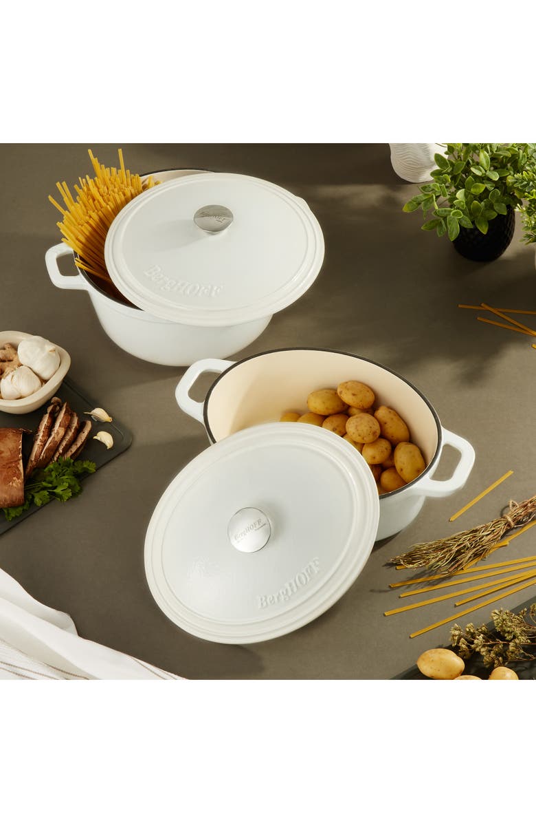 BergHOFF Neo 6-Piece Cast Iron Dutch Oven Cookware Set, Alternate, color, White