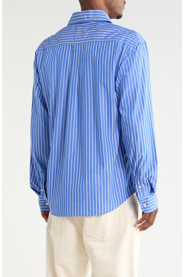 Berg Stripe Button-Up Shirt, Alternate, color, BLU