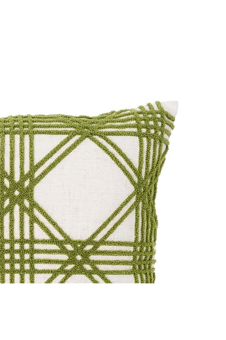 Lattice Tufted Accent Pillow 17" x 17", Alternate, color, Green