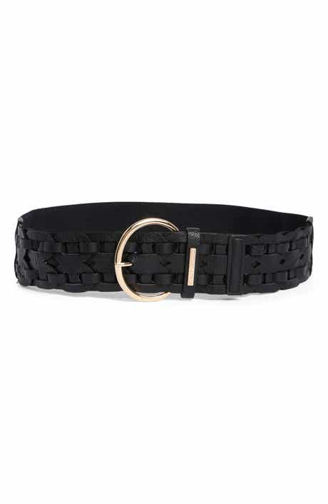 Vince Camuto Stretch Woven Faux Leather Belt