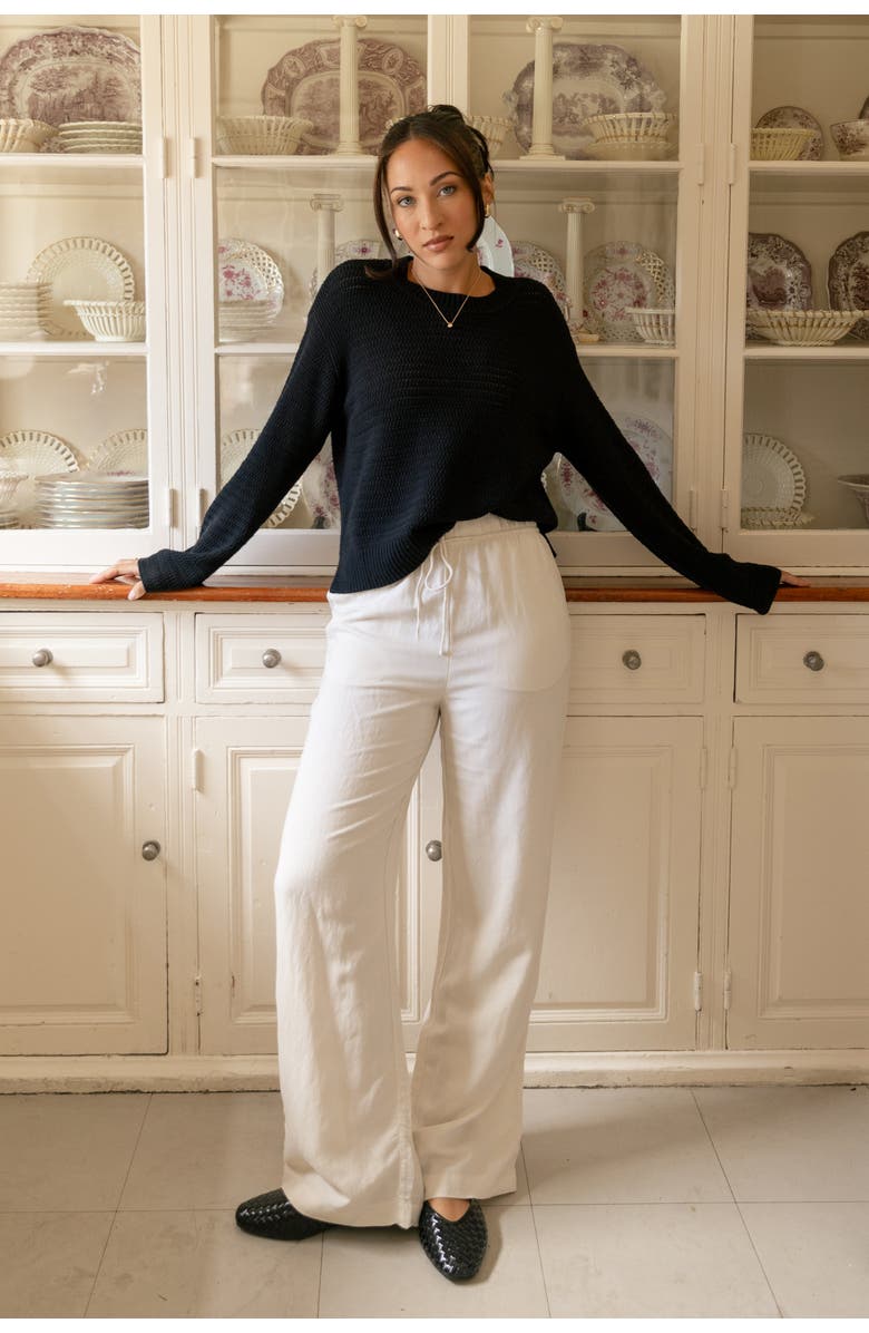 KADA The Open Knit Long Sleeve Sweater, Main, color, Ink