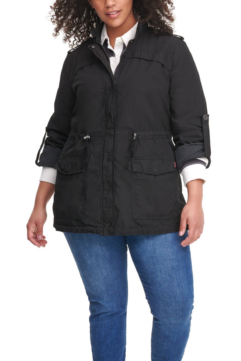Levi's® Parachute Cotton Fishtail Jacket, Alternate, color, BLACK