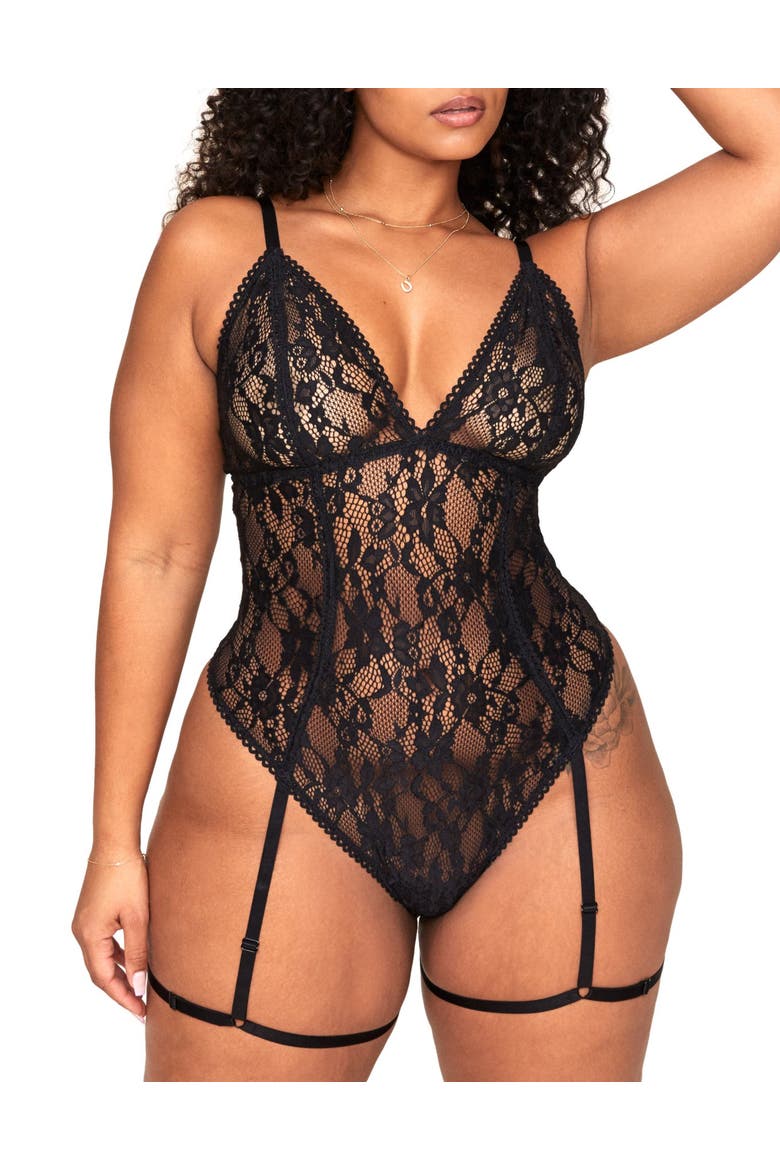 Clarisse Bodysuit Lingerie, Main, color, Black