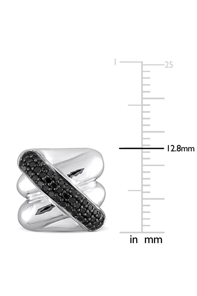 1/2 CTW Black Diamond Square Crossover Cufflinks, Alternate, color, Black Diamond