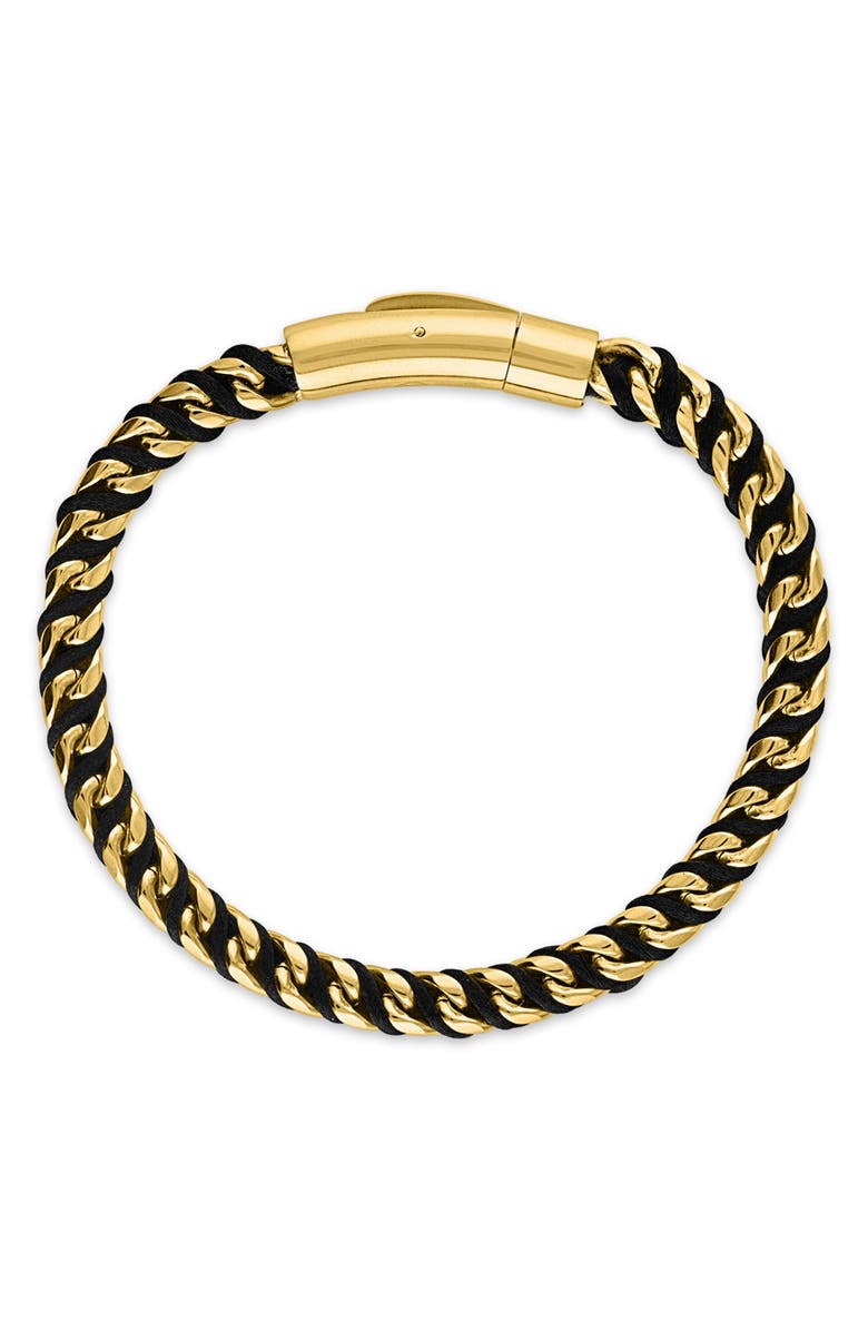 Esquire Men's Cord Wrapped Chain Bracelet, Alternate, color, 