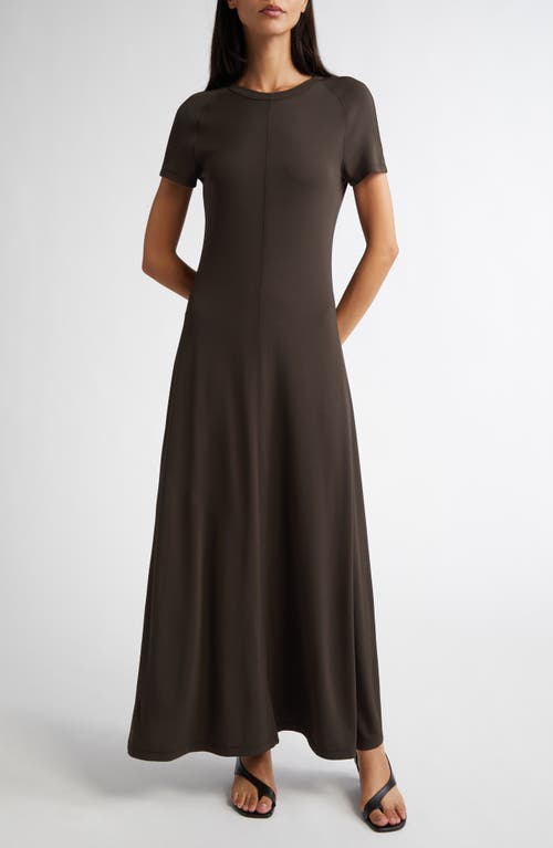 Totême Black Fluid Jersey Long Dress In Brown