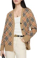 Burberry Check Cotton Wool Cardigan