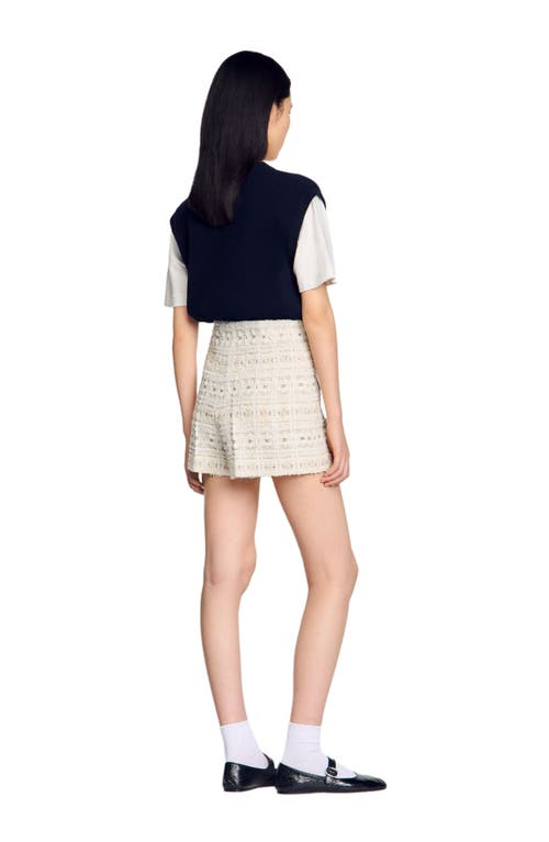 SANDRO SANDRO DECORATIVE TWEED SHORTS 