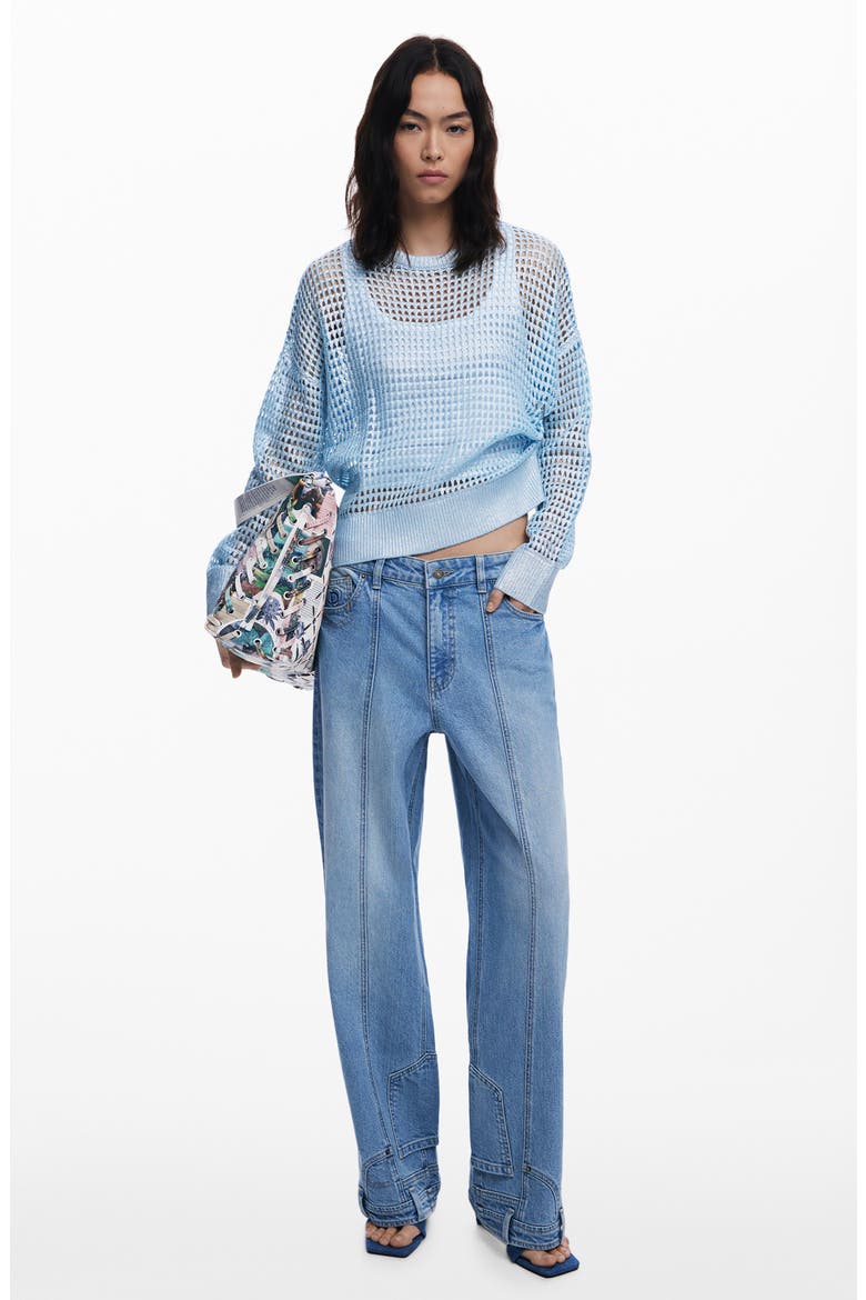 Thin Guage Sweater, Alternate, color, MEDIUM BLUE