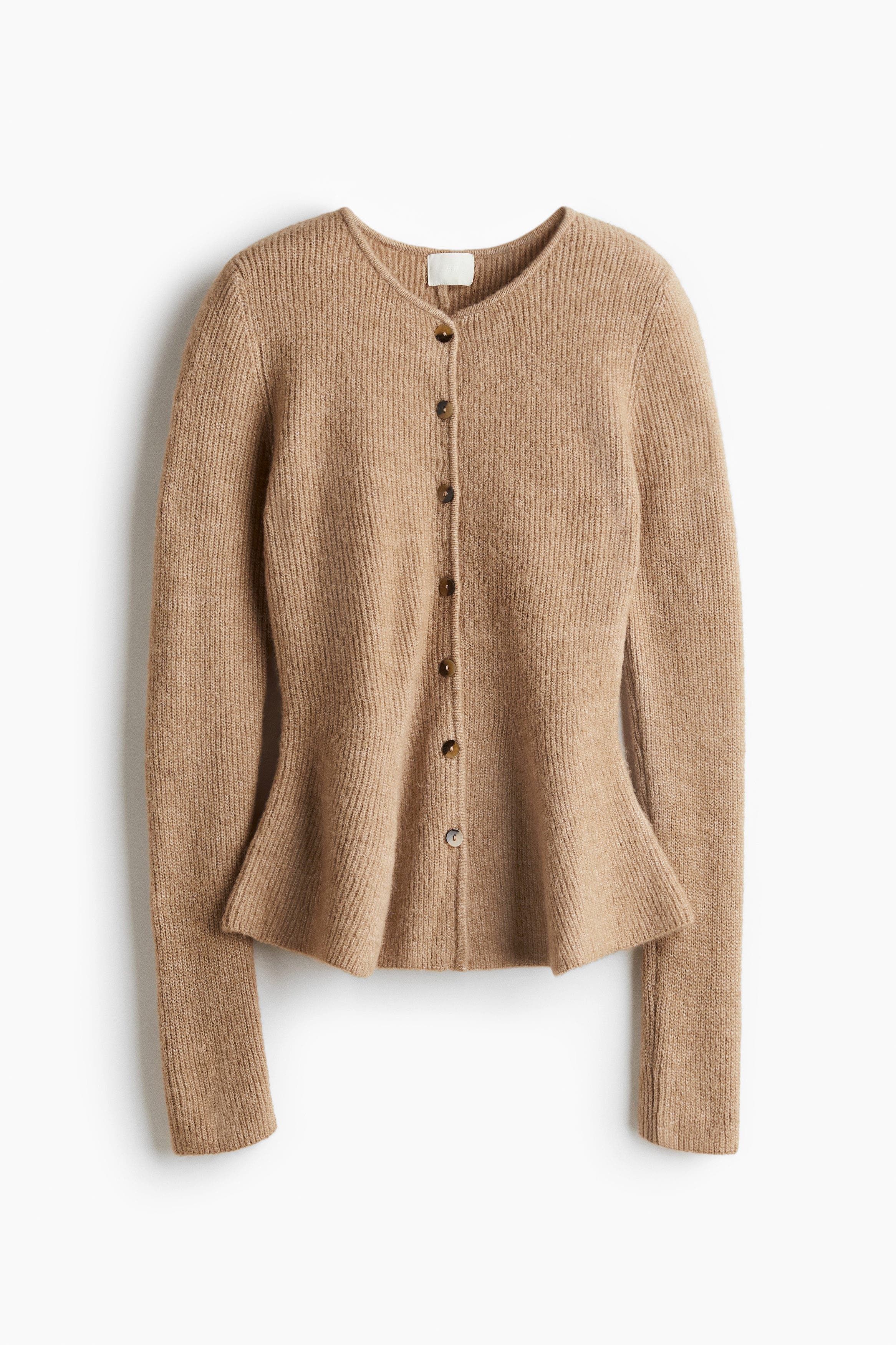 Rib-knit Peplum Cardigan - image 5