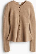 H&M Rib-knit Peplum Cardigan