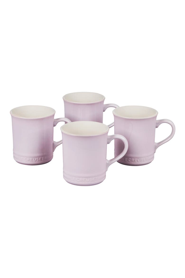 Set of Four 14-Ounce Stoneware Mugs, Alternate, color, SHALLOT