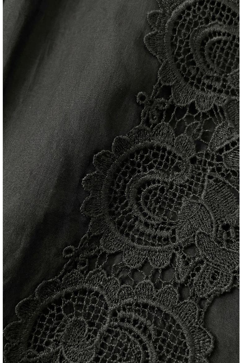 Lace Trim Button Front Mini Dress, Alternate, color, Charcoal Grey