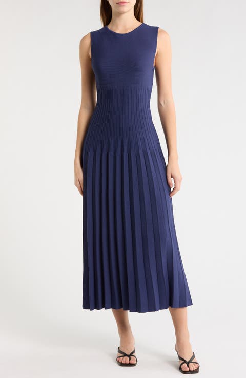 Elyse Pleated Sleeveless Knit Maxi Dress