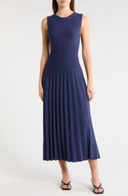 STAUD Elyse Pleated Sleeveless Knit Maxi Dress