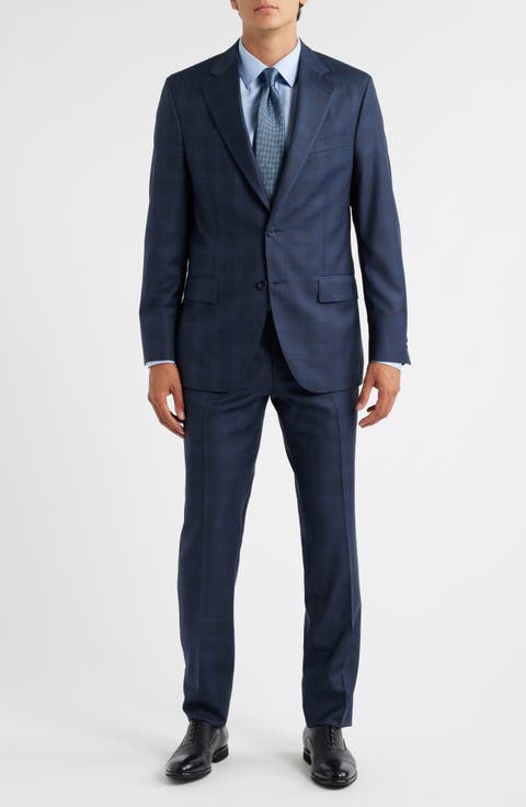 Hartford Classic Navy Glen Check Wool Suit (Regular & Big)