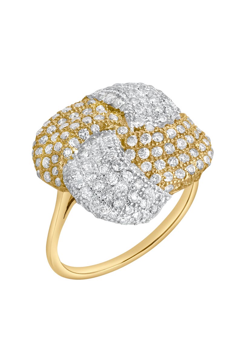 Heiress 1.2 Ct 14K Gold Knot Pave Diamond Ring, Alternate, color, 14K Yellow Gold