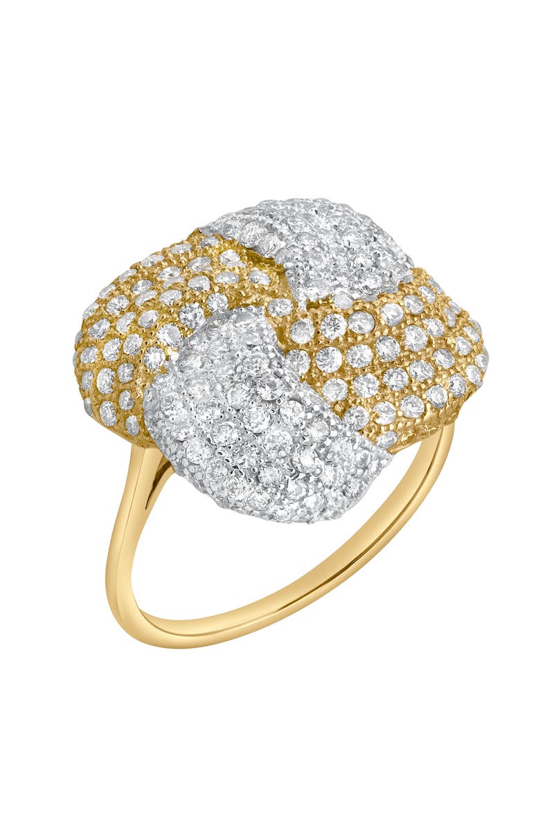 LuvMyJewelry Heiress 1.2 Ct 14K Gold Knot Pave Diamond Ring, Alternate, color, 14K Yellow Gold