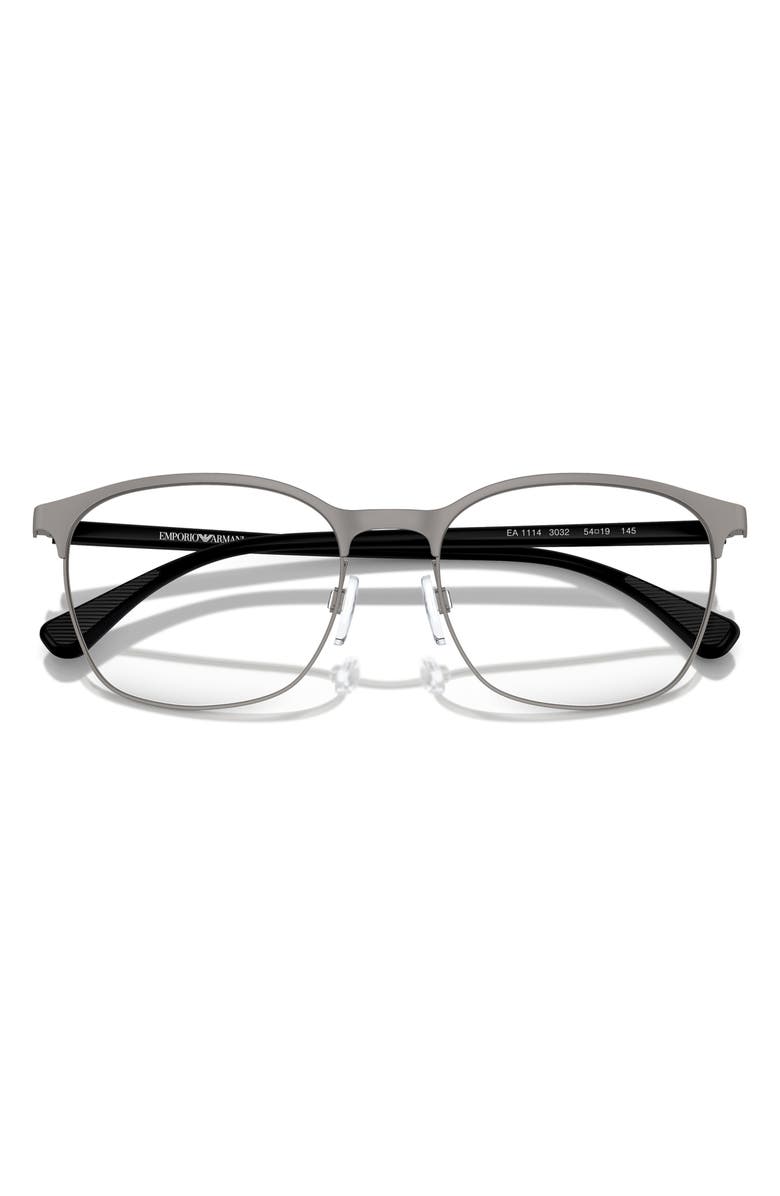 Emporio Armani 54mm Oval Optical Glasses, Alternate, color, Matte Gunmetal / Demo Lens