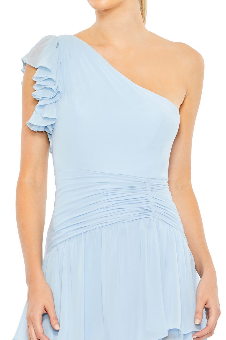 Ruffle Tiered One Flutter Sleeve Gown, Alternate, color, POWDER BLUE