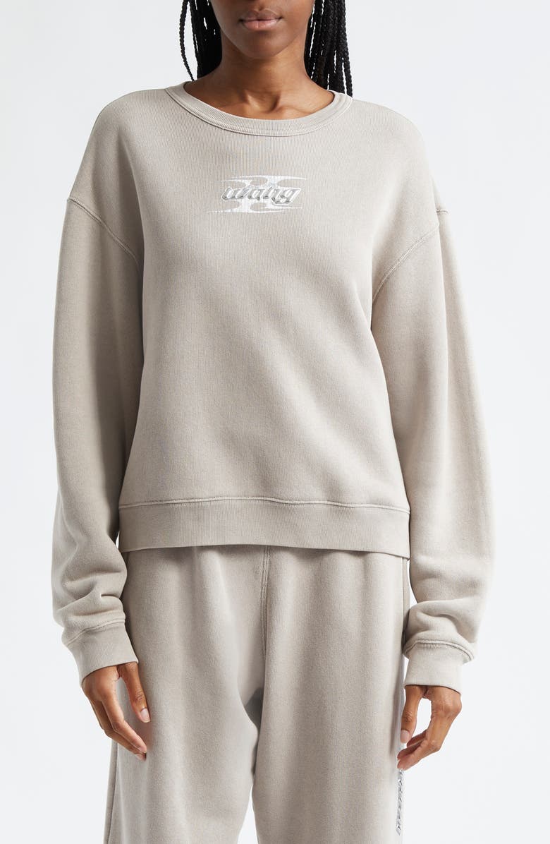 Alexander Wang Blade Logo Cotton French Terry Sweatshirt, Main, color, 