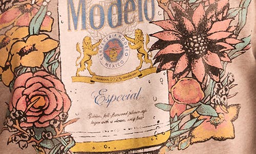 Lucky Brand Modelo Flowers Cotton Graphic T-shirt In Walnut