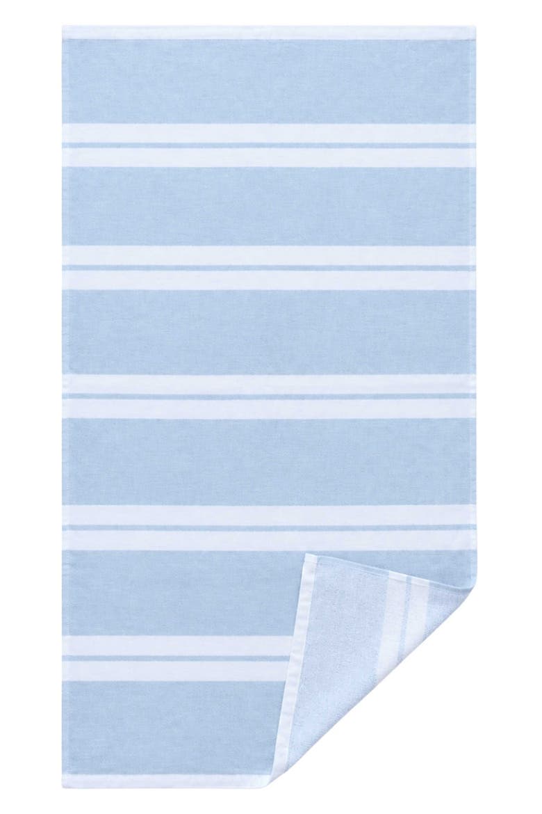 Haven Stripe Organic Cotton Terry-Lined Turkish Hand Towel, Alternate, color, Light Blue