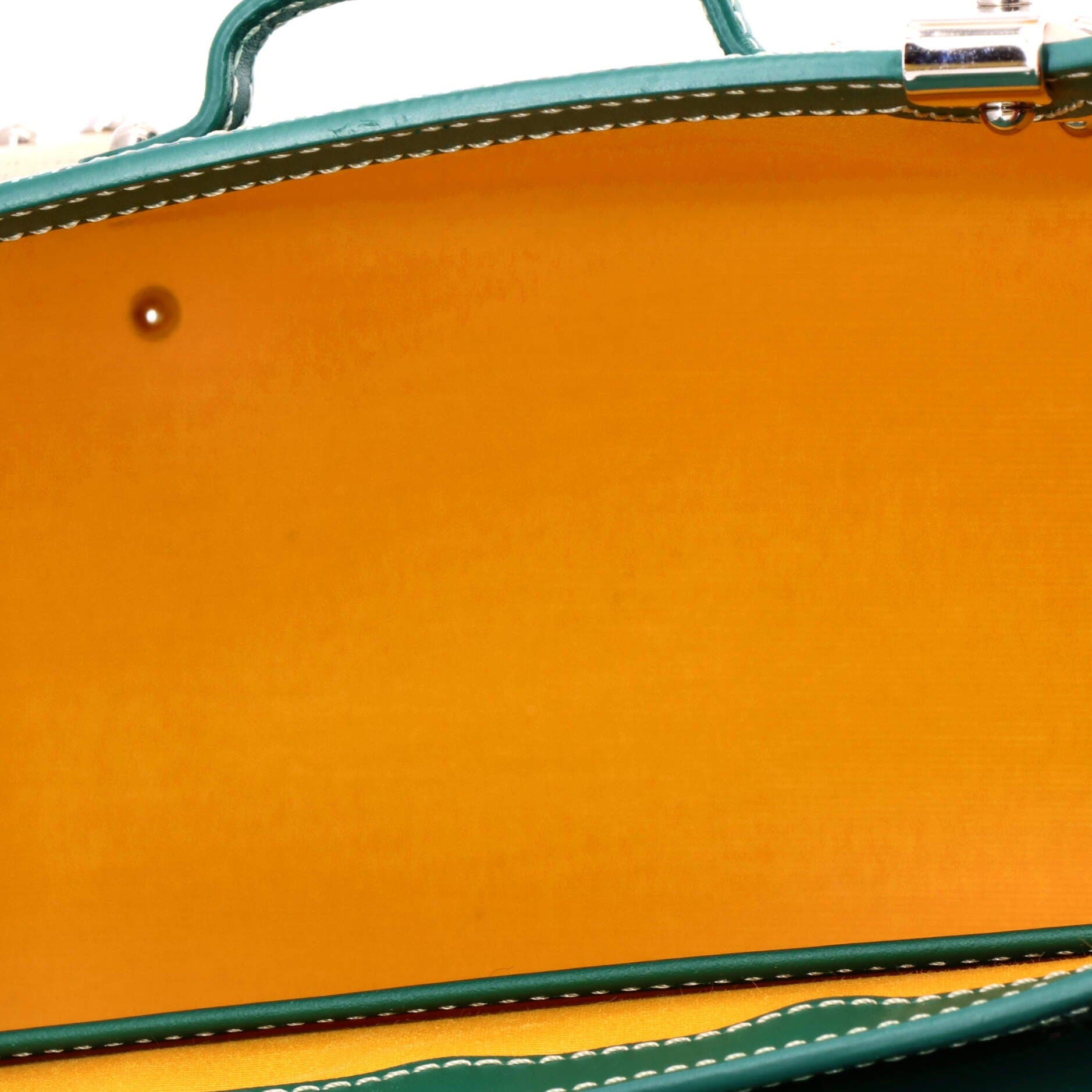 Structured Saigon Top Handle Bag Coated Canvas with Leather Mini, Alternate, color, Green