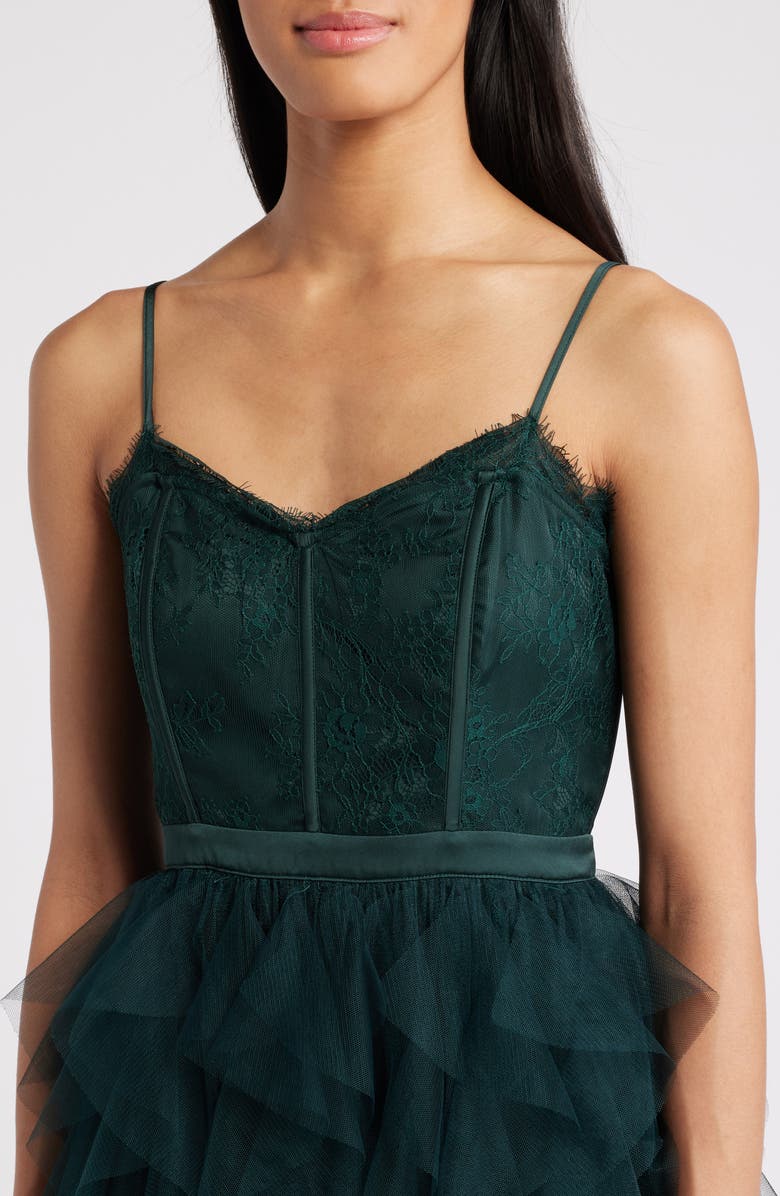 Chelsea28 Corset Lace & Tulle Gown, Alternate, color, Green Ponderosa