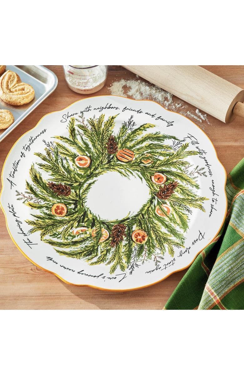 tag Citrus Grove Multicolor Ceramic Serving Tray for Gatherings, Alternate, color, 