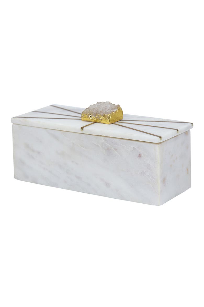 Amethyst Marble Box, Main, color, WHITE/BRASS