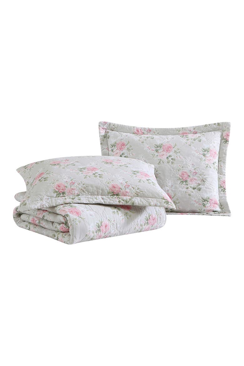 Melany Quilt & Sham Set, Main, color, PINK/GREY