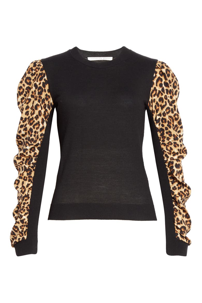 Adler Mixed Media Sweater, Alternate, color, BLACK