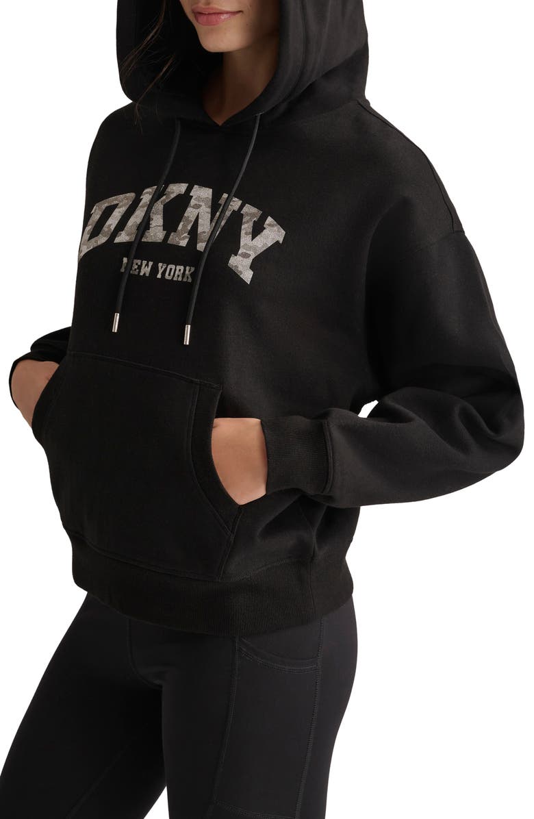 DKNY Varsity Camo Logo Hoodie, Alternate, color,