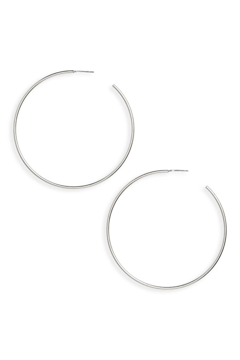 Hoop Earrings, Main, color, LIGHT SILVER OX