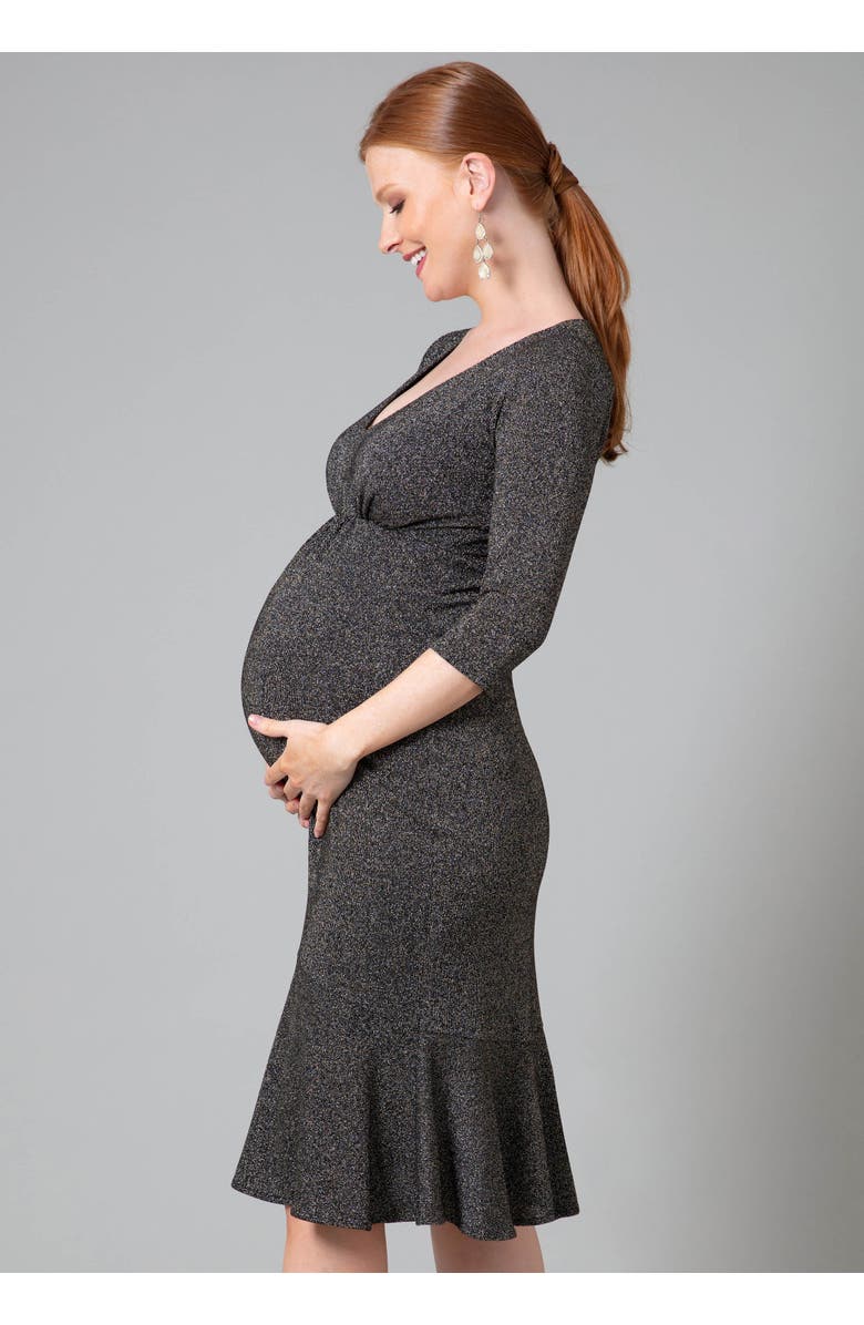 Tiffany Rose Maternity Stella Maternity Dress, Alternate, color, Sparkle Black