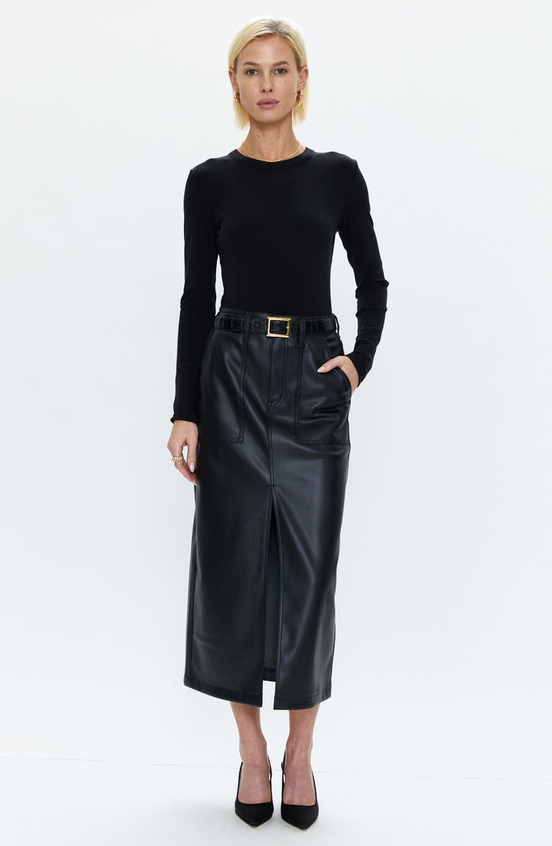 Pistola Alice Utility Faux Leather Midi Skirt, Alternate, color,