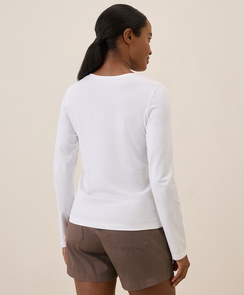 Pact Organic Cotton Luxe Stretch Jersey Slim Long Sleeve Tee In White