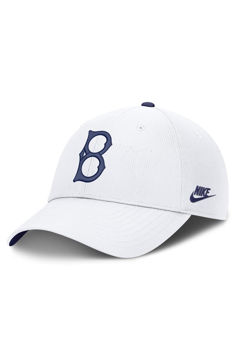 Nike Men's Nike White Brooklyn Dodgers Cooperstown Collection Club Dri-FIT Adjustable Hat, Main, color, White