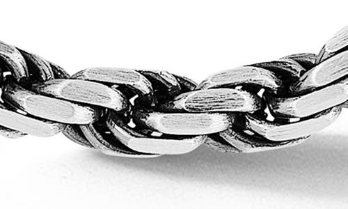 Yield Of Men 5mm Oxidized Rope Chain Necklace In Silver