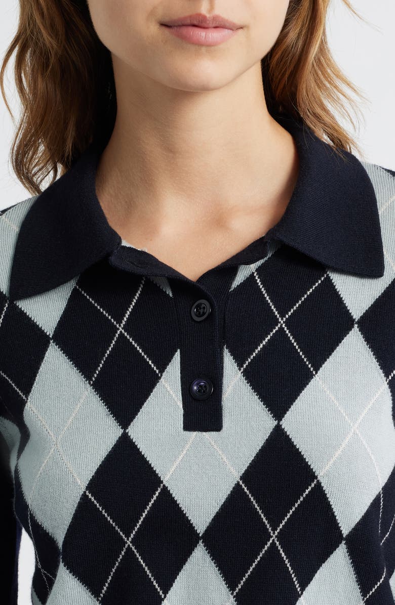 FRAME The Argyle Polo, Alternate, color, Grey Multi