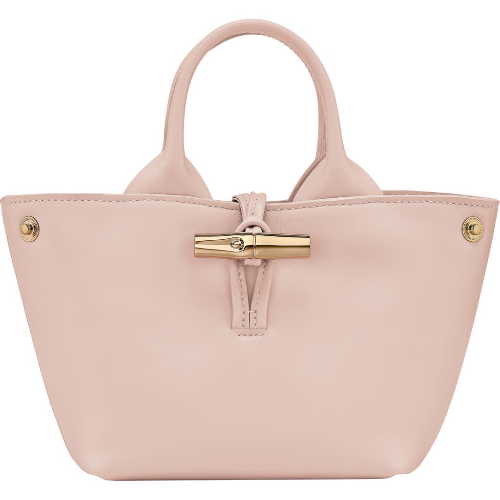 Longchamp Extra Small Le Roseau Leather Bucket Bag In Pink