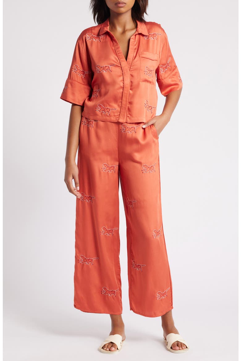 Embroidered Lounge Set, Main, color, CORAL